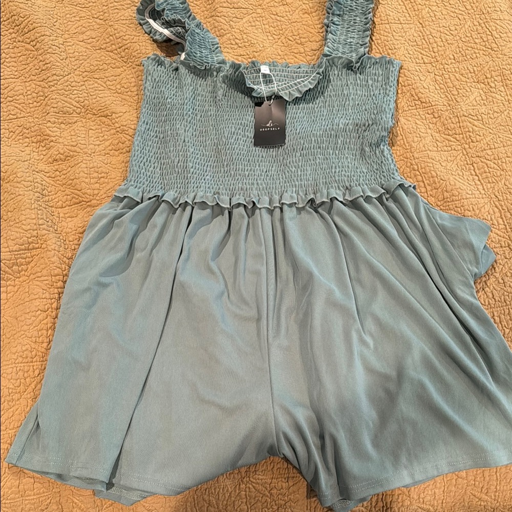 Smocked Blue Romper